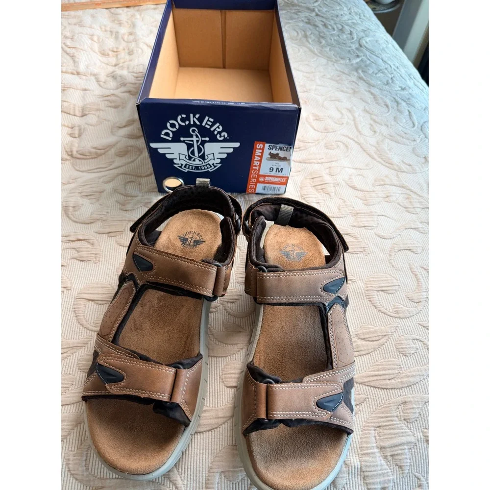 Dockers Spencer Tan Mens Sport Sandals SupremeFlex Smart Series 90-41102 Size 9M